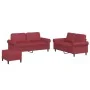Juego de sofás con cojines 3 piezas cuero sintético rojo tinto de , Sofás - Ref: Foro24-3202158, Precio: 481,35 €, Descuento: %