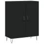 Aparador alto madera contrachapada negro 69,5x34x180 cm by , Sideboards - Ref: Foro24-3198058, Price: 152,06 €, Discount: %