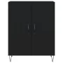 Aparador alto madera contrachapada negro 69,5x34x180 cm by , Sideboards - Ref: Foro24-3198058, Price: 152,06 €, Discount: %
