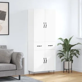 Aparador alto madera contrachapada blanco 69,5x34x180 cm by , Sideboards - Ref: Foro24-3198177, Price: 181,81 €, Discount: %
