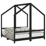 Estructura de cama de niños madera de pino negro 2x(70x140) cm de , Cunas y camas para niños - Ref: Foro24-3200594, Precio: 2...