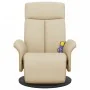 Sillón reclinable de masaje con reposapiés tela color crema de , Sillones - Ref: Foro24-356539, Precio: 259,81 €, Descuento: %