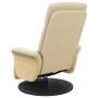 Sillón reclinable de masaje con reposapiés tela color crema de , Sillones - Ref: Foro24-356539, Precio: 259,81 €, Descuento: %