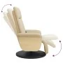 Sillón reclinable de masaje con reposapiés tela color crema de , Sillones - Ref: Foro24-356539, Precio: 259,81 €, Descuento: %
