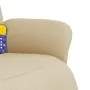 Sillón reclinable de masaje con reposapiés tela color crema de , Sillones - Ref: Foro24-356539, Precio: 259,81 €, Descuento: %