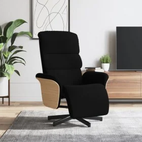 Sillón reclinable con reposapiés tela negra de , Sillones - Ref: Foro24-356603, Precio: 235,79 €, Descuento: %