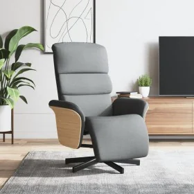Sillón reclinable con reposapiés tela gris claro de , Sillones - Ref: Foro24-356601, Precio: 235,87 €, Descuento: %