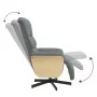 Sillón reclinable con reposapiés tela gris claro de , Sillones - Ref: Foro24-356601, Precio: 235,87 €, Descuento: %