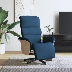 Sillón reclinable de masaje con reposapiés tela azul de , Sillones - Ref: Foro24-356620, Precio: 255,20 €, Descuento: %