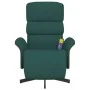 Sillón reclinable de masaje con reposapiés tela verde oscuro de , Sillones - Ref: Foro24-356617, Precio: 255,20 €, Descuento: %