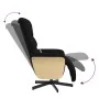 Sillón reclinable de masaje con reposapiés tela negra de , Sillones - Ref: Foro24-356615, Precio: 287,36 €, Descuento: %