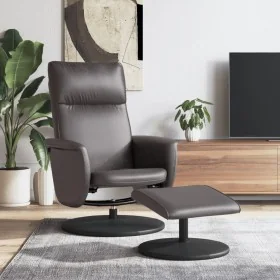Sillón reclinable con reposapiés cuero sintético gris de , Sillones - Ref: Foro24-356551, Precio: 165,76 €, Descuento: %