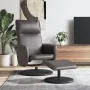 Sillón reclinable con reposapiés cuero sintético gris de , Sillones - Ref: Foro24-356551, Precio: 165,76 €, Descuento: %