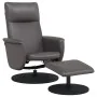Sillón reclinable con reposapiés cuero sintético gris de , Sillones - Ref: Foro24-356551, Precio: 165,76 €, Descuento: %