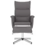 Sillón reclinable con reposapiés cuero sintético gris de , Sillones - Ref: Foro24-356591, Precio: 165,15 €, Descuento: %