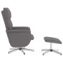 Sillón reclinable con reposapiés cuero sintético gris de , Sillones - Ref: Foro24-356591, Precio: 165,15 €, Descuento: %