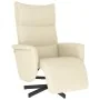 Sillón reclinable con reposapiés cuero sintético color crema de , Sillones - Ref: Foro24-356585, Precio: 216,86 €, Descuento: %