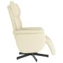 Sillón reclinable con reposapiés cuero sintético color crema de , Sillones - Ref: Foro24-356585, Precio: 216,86 €, Descuento: %