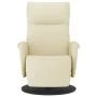 Sillón reclinable con reposapiés cuero sintético color crema de , Sillones - Ref: Foro24-356545, Precio: 210,06 €, Descuento: %