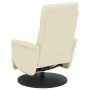 Sillón reclinable con reposapiés cuero sintético color crema de , Sillones - Ref: Foro24-356545, Precio: 210,06 €, Descuento: %