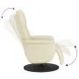Sillón reclinable con reposapiés cuero sintético color crema de , Sillones - Ref: Foro24-356545, Precio: 210,06 €, Descuento: %