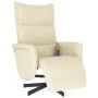 Sillón reclinable masaje con reposapiés cuero sintético crema de , Sillones - Ref: Foro24-356593, Precio: 236,24 €, Descuento: %