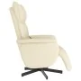 Sillón reclinable masaje con reposapiés cuero sintético crema de , Sillones - Ref: Foro24-356593, Precio: 236,24 €, Descuento: %