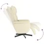 Sillón reclinable masaje con reposapiés cuero sintético crema de , Sillones - Ref: Foro24-356593, Precio: 236,24 €, Descuento: %