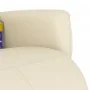 Sillón reclinable masaje con reposapiés cuero sintético crema de , Sillones - Ref: Foro24-356593, Precio: 236,24 €, Descuento: %