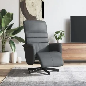 Sillón reclinable con reposapiés cuero sintético gris de , Sillones - Ref: Foro24-356706, Precio: 215,23 €, Descuento: %