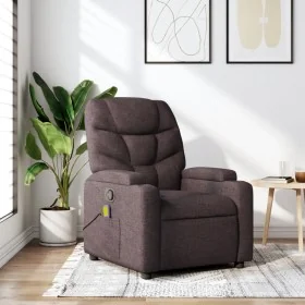 Sillón de masaje reclinable de tela marrón oscuro de , Sillones - Ref: Foro24-372458, Precio: 214,80 €, Descuento: %