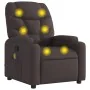 Sillón de masaje reclinable de tela marrón oscuro de , Sillones - Ref: Foro24-372458, Precio: 214,80 €, Descuento: %