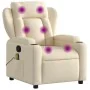 Sillón de masaje reclinable de tela crema de , Sillones - Ref: Foro24-372424, Precio: 269,03 €, Descuento: %