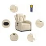 Sillón de masaje reclinable de tela crema de , Sillones - Ref: Foro24-372424, Precio: 269,03 €, Descuento: %
