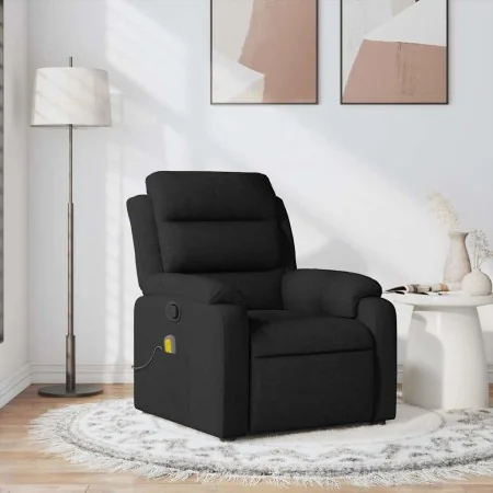 Sillón reclinable de masaje de tela negro de , Sillones - Ref: Foro24-373476, Precio: 259,75 €, Descuento: %