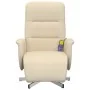 Sillón reclinable de masaje con reposapiés tela color crema de , Sillones - Ref: Foro24-356579, Precio: 231,45 €, Descuento: %