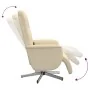 Sillón reclinable de masaje con reposapiés tela color crema de , Sillones - Ref: Foro24-356579, Precio: 231,45 €, Descuento: %