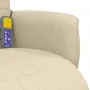 Sillón reclinable de masaje con reposapiés tela color crema de , Sillones - Ref: Foro24-356579, Precio: 231,45 €, Descuento: %