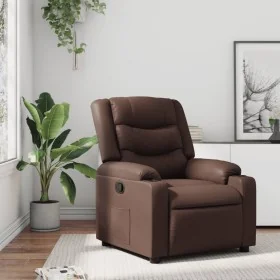 Sillón reclinable de cuero sintético marrón de , Sillones - Ref: Foro24-374121, Precio: 265,04 €, Descuento: %