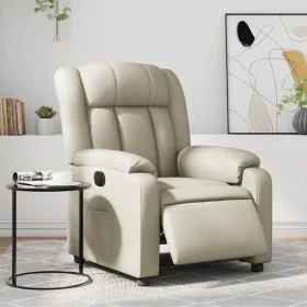 Sillón reclinable eléctrico de cuero sintético crema de , Sillones - Ref: Foro24-3205251, Precio: 299,75 €, Descuento: %