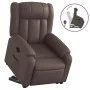 Sillón reclinable elevable cuero sintético marrón de , Sillones - Ref: Foro24-3205266, Precio: 302,43 €, Descuento: %