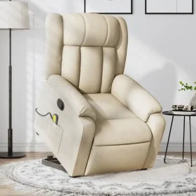 Silla de masaje reclinable de pie de tela color crema de , Sillones - Ref: Foro24-3205337, Precio: 337,26 €, Descuento: %