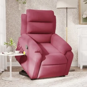 Sillón reclinable de masaje elevable terciopelo rojo tinto de , Sillones - Ref: Foro24-3205108, Precio: 332,74 €, Descuento: %