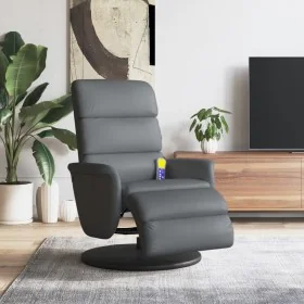 Sillón reclinable de masaje con reposapiés cuero sintético gris de , Sillones - Ref: Foro24-356727, Precio: 260,98 €, Descuen...