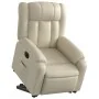 Sillón reclinable elevable eléctrico de cuero sintético crema de , Sillones - Ref: Foro24-3205279, Precio: 381,68 €, Descuent...