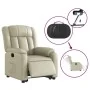 Sillón reclinable elevable eléctrico de cuero sintético crema de , Sillones - Ref: Foro24-3205279, Precio: 381,68 €, Descuent...