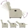 Sillón reclinable elevable eléctrico de cuero sintético crema de , Sillones - Ref: Foro24-3205279, Precio: 381,68 €, Descuent...