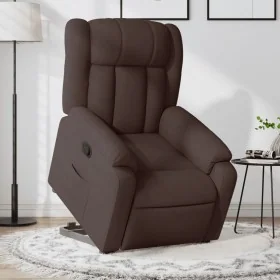 Sillón reclinable elevable tela marrón oscuro de , Sillones - Ref: Foro24-3205321, Precio: 309,43 €, Descuento: %