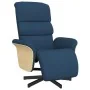 Sillón reclinable con reposapiés tela azul de , Sillones - Ref: Foro24-356608, Precio: 235,87 €, Descuento: %