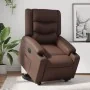 Sillón reclinable elevable eléctrico de cuero sintético marrón de , Sillones - Ref: Foro24-3206561, Precio: 389,93 €, Descuen...